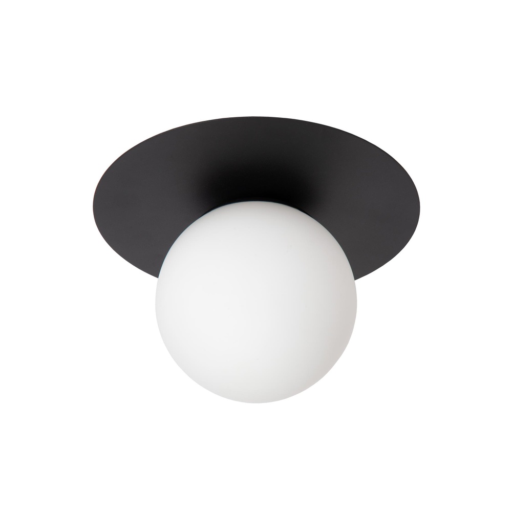 Lucide PlafondlampTricia zwart met witte bol - 79187/01/30